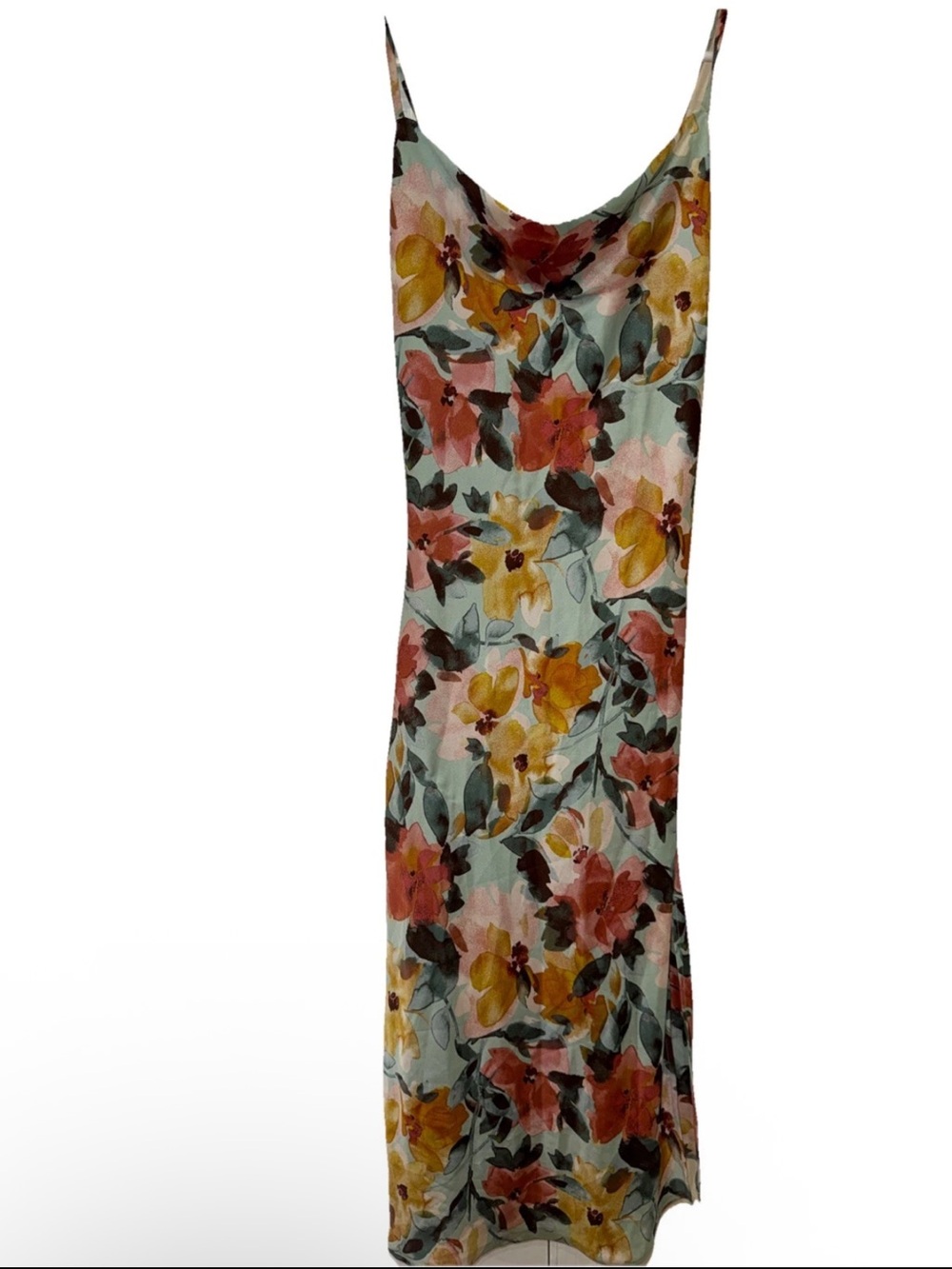 Inspired Hearts Floral Slip Maxi Dress in Pastel Yellow, Pink & Green